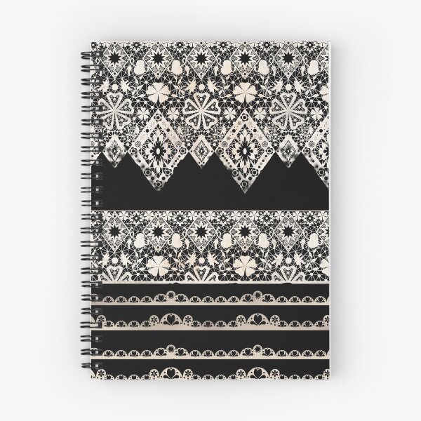 Item preview, Seamless lace lacy washi tapes ribbon pattern on black texture designed and sold by fuzzyfox.