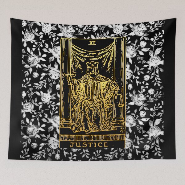 Item preview, Floral Tarot Print - Justice designed and sold by Annalee Beer.