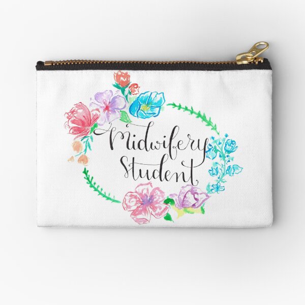 Floral Midwifery Student Zipper Pouch