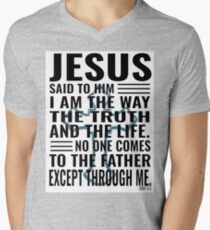 Jesus The Way The Truth The Life Christian Bible Verse Design Cross Men Women.psd Men's V-Neck T-Shirt