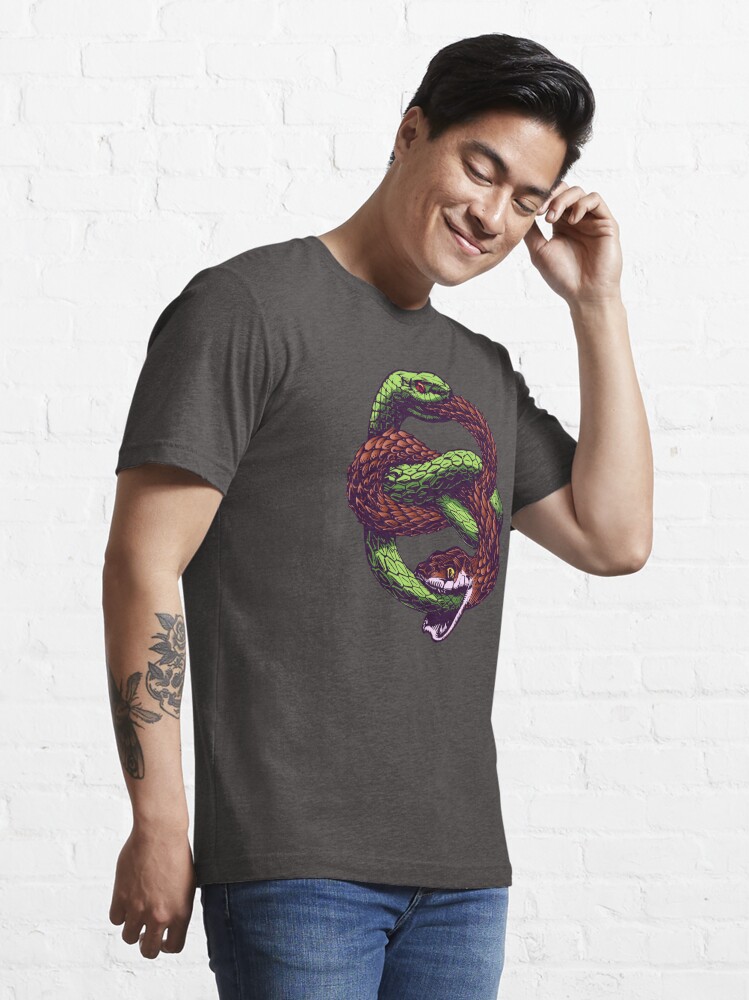 two-snakes-eating-each-other-twin-universe-symbol-t-shirt-for-sale