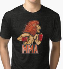 Mixed Martial Arts Lion Heart Beast MMA Fans and Fighters Tri-blend T-Shirt