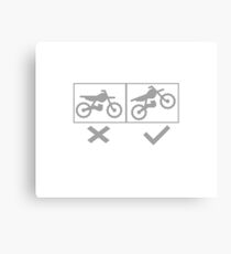 Lustiges Motorrad Dirtbike Wheelie Jump Canvas Print