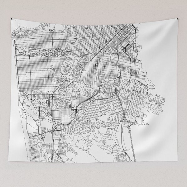 Item preview, San Francisco White Map designed and sold by multiplicitymap.