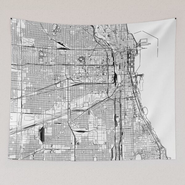 Item preview, Chicago White Map designed and sold by multiplicitymap.