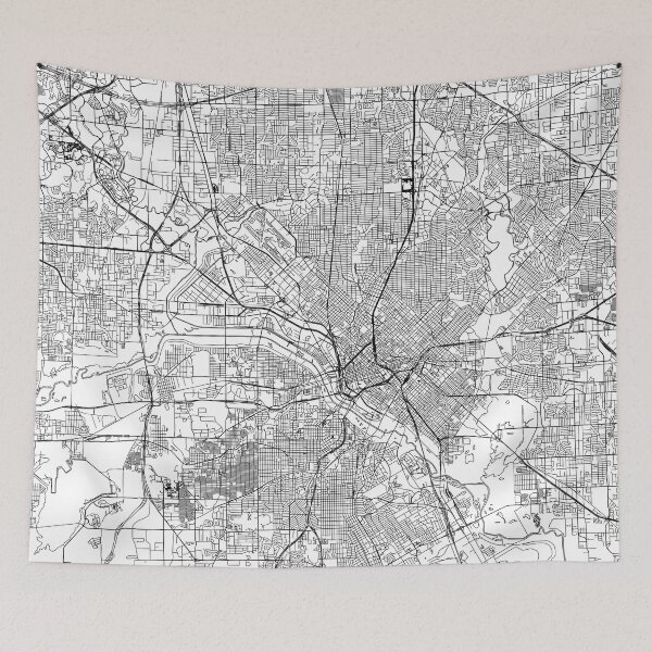 Item preview, Dallas White Map designed and sold by multiplicitymap.