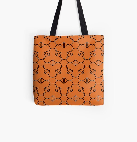 Simple geometric pattern 03 in orange All Over Print Tote Bag