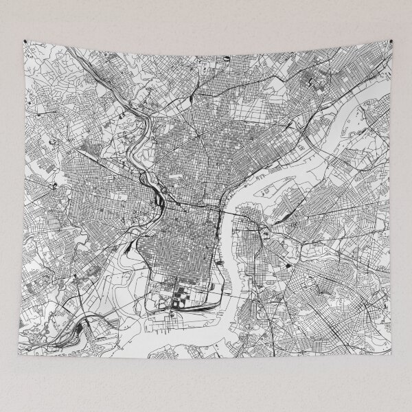 Item preview, Philadephia White Map designed and sold by multiplicitymap.