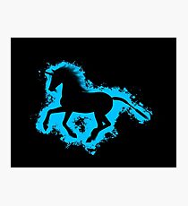 Unicorn fantasy lightblue and black silhouette Photographic Print