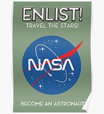 nasa reise die Sterne - grüne Version Poster