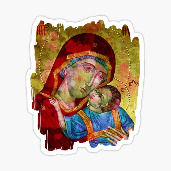 Holy Face Stickers Redbubble - order of the madonna and infant jesus roblox
