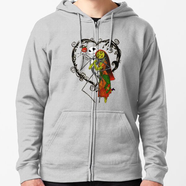 Happy Holidays Jack and Sally Zipped Hoodie
