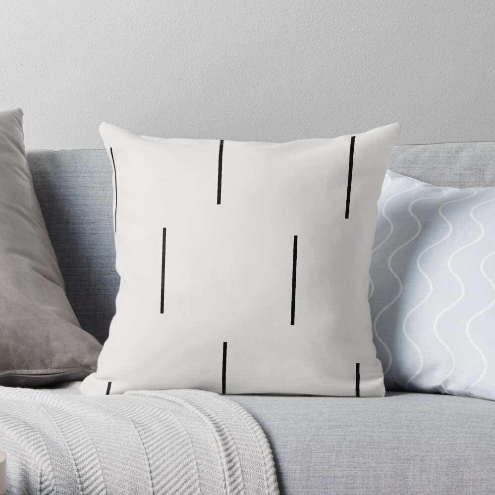 MUDCLOTH BLACK AND WHITE STRIPES Throw Pillow