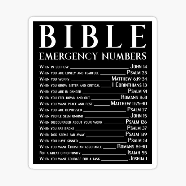 Item preview, Bible Emergency Numbers designed and sold by ShamanShore.