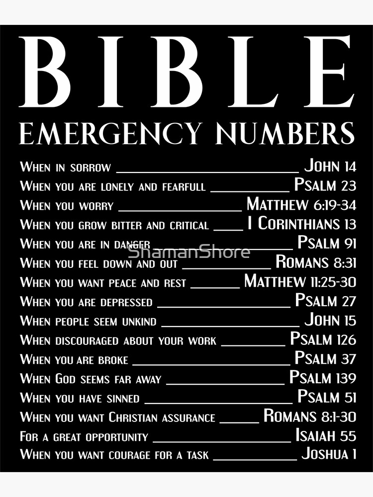 bible emergency numbers canvas print by shamanshore redbubble