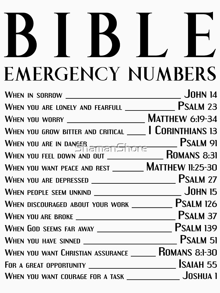 bible emergency numbers shirt