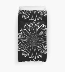 Sunflower in White Duvet Cover