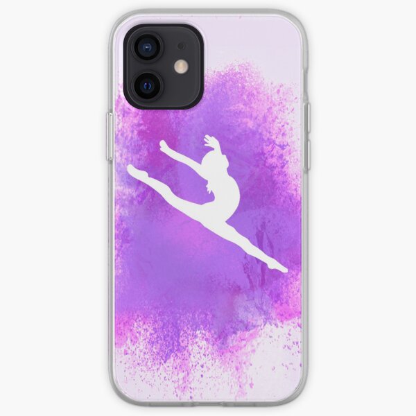 Gymnast Silhouette - Purple Explosion iPhone Soft Case