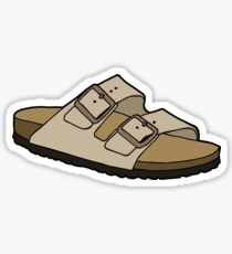 Birkenstocks Arizona Sandal Shoe Taupe Suede Sticker