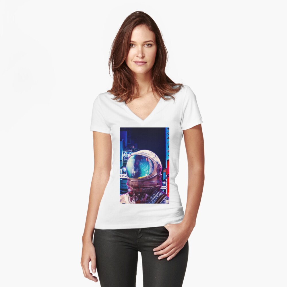 Item preview, Fitted V-Neck T-Shirt designed and sold by seamless.