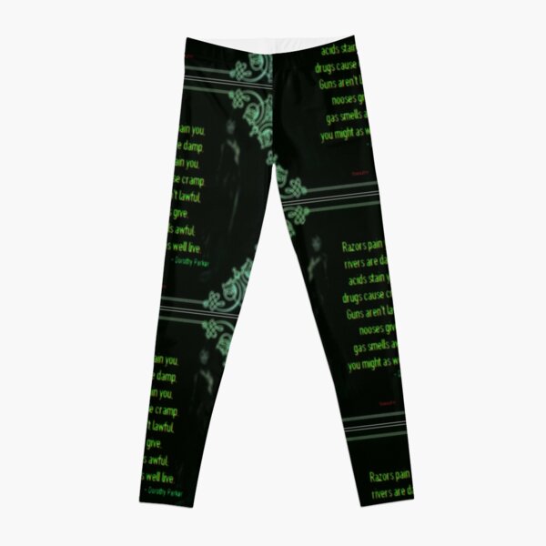 Might As Well Live - Dorothy Parker (emerald) Leggings