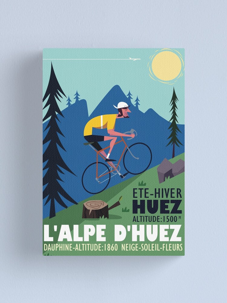 Alternate view of L'Alpe D'Huez Cyclist poster Canvas Print