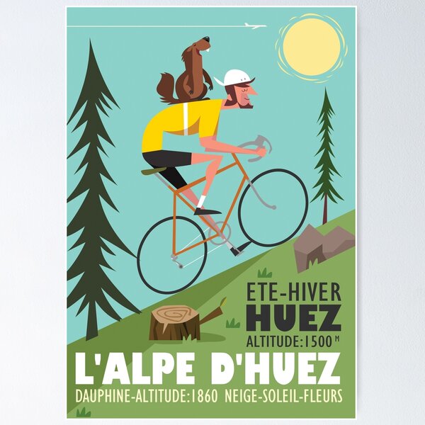 Item preview, Cyclist and Marmotte poster designed and sold by GAGodel.