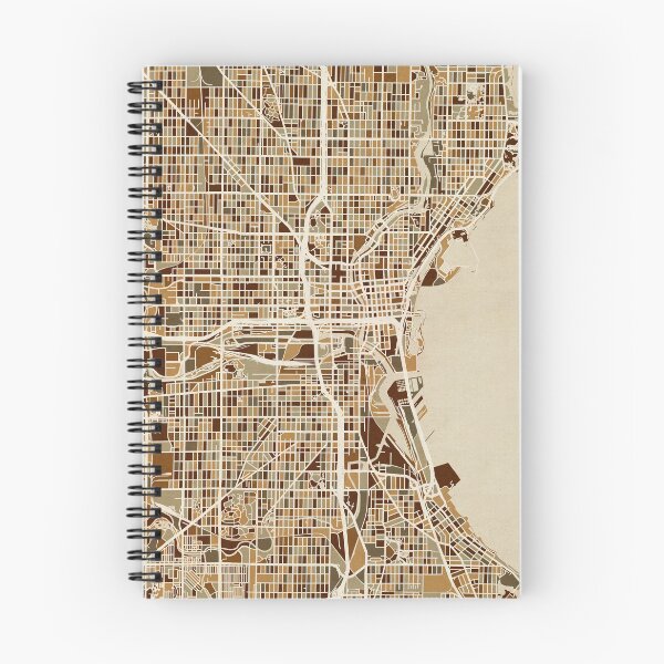 Artikelvorschau, Milwaukee Wisconsin Stadtplan entworfen und verkauft von ArtPrints.