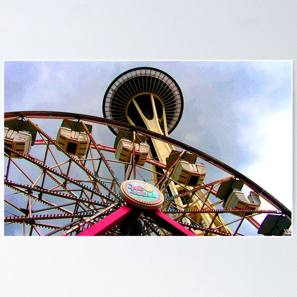 Item preview, Space Needle with Ferris Wheel designed and sold by GolemAura.