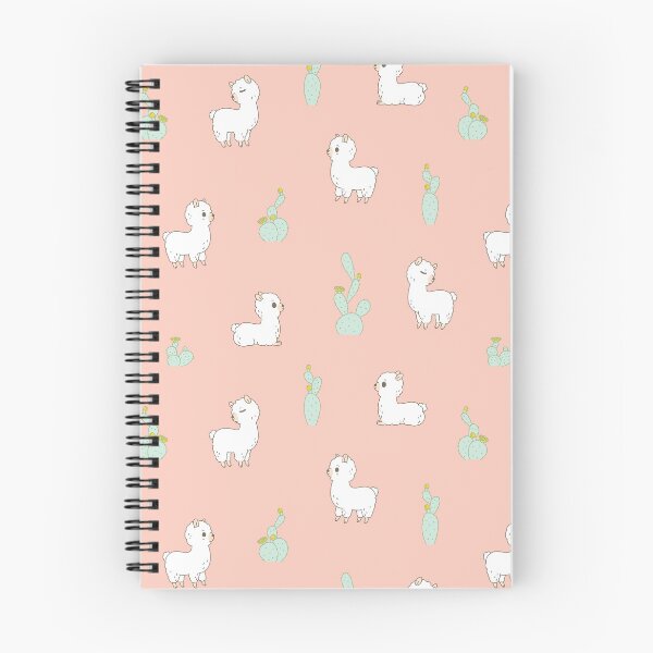 Item preview, alpaca and cactus pattern in peach pink  designed and sold by Miri-Noristudio.