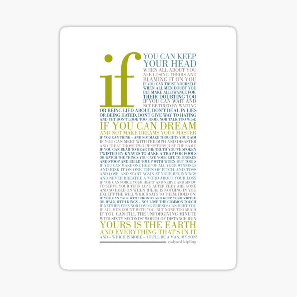 If by Rudyard Kipling (Multi-coloured) Sticker