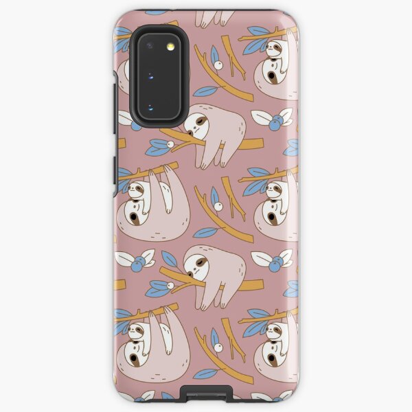 Sloth Pattern in Pink Samsung Galaxy Tough Case