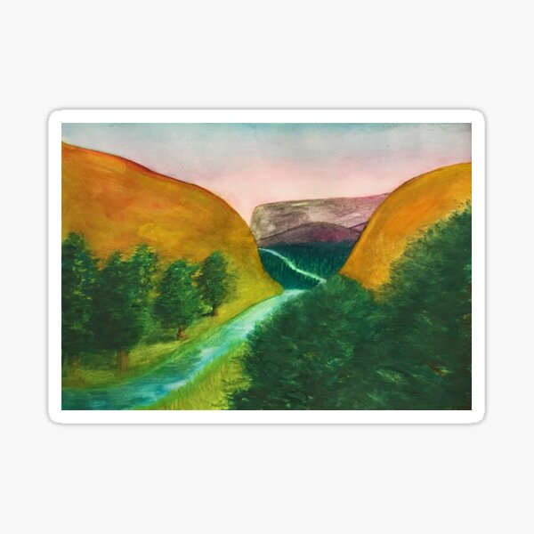 Canyon Stream - original painting by mjh, 2018 Sticker