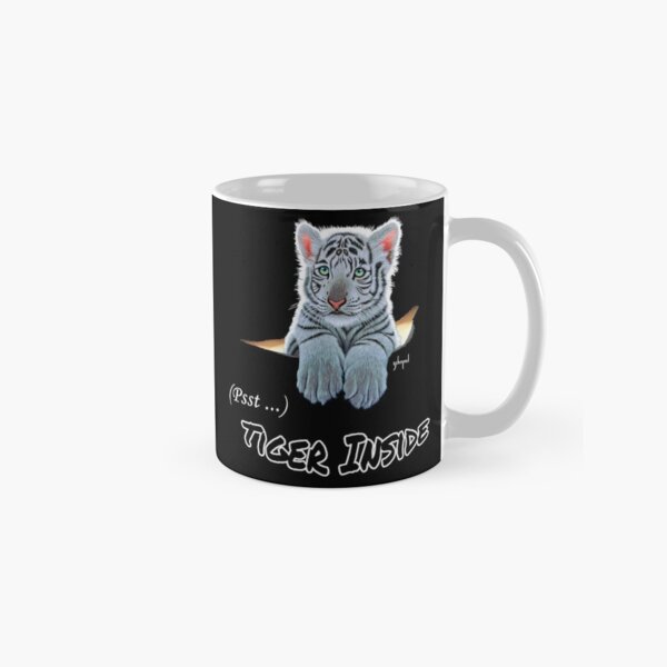 Psst . . . TIGER INSIDE, white tiger cub Classic Mug