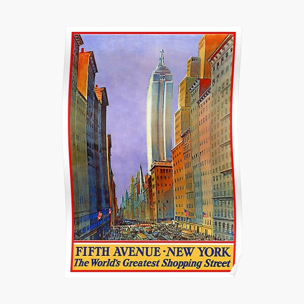5th Avenue NY - Vintage Poster Poster