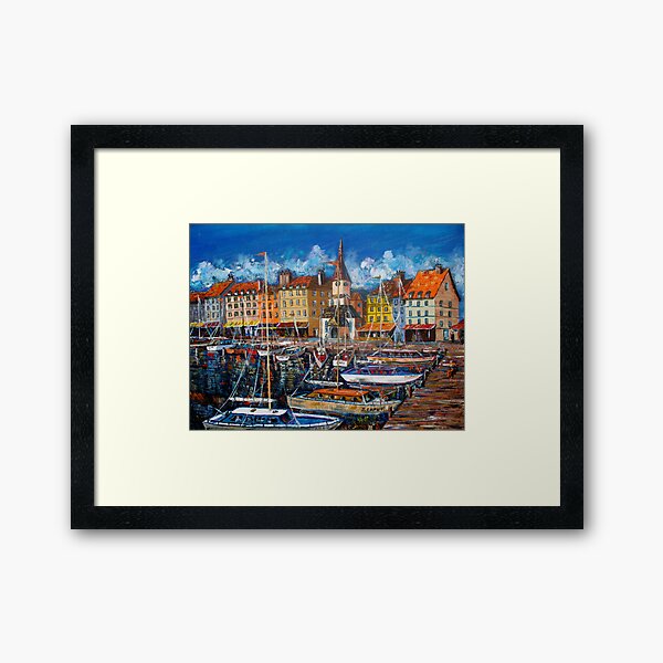 HONFLEUR WITH CHURCH Framed Art Print