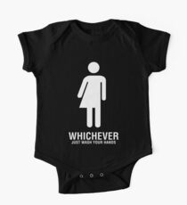 WHICHEVER — Just Wash Your Hands (White on Black) One Piece - Short Sleeve