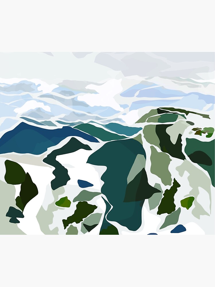 Artwork view, green mountains designed and sold by dansedelune