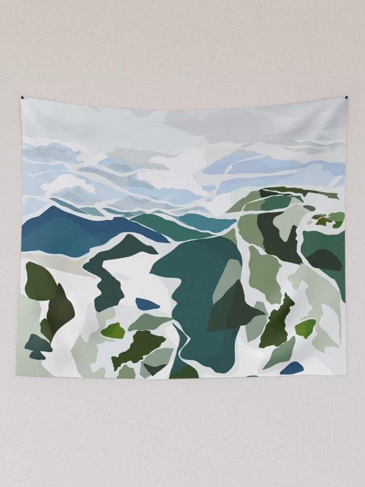 Thumbnail 2 of 3, Tapestry, green mountains designed and sold by dansedelune.