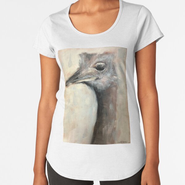 Painted Ostrich portrait Premium Scoop T-Shirt