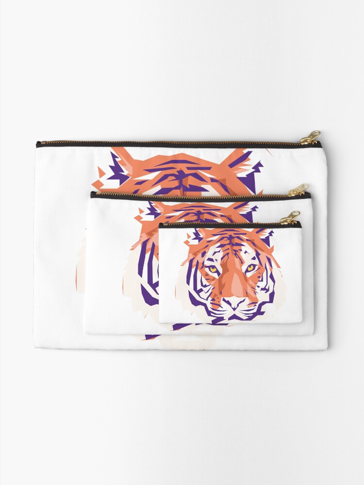 Alternate view of Geometric Clemson Tiger Zipper Pouch