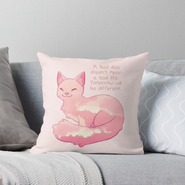 Item preview, "A Bad Day Doesn't Mean a Bad Life" Peachy Sky Cat designed and sold by thelatestkate.