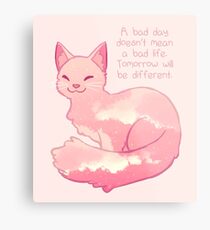 "Ein schlechter Tag bedeutet nicht ein schlechtes Leben" Peachy Sky Cat Metallbild