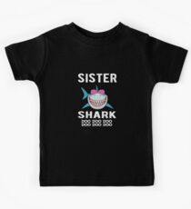 Schwester Shark Familie Shark Matching Geschenk Kinder T-Shirt