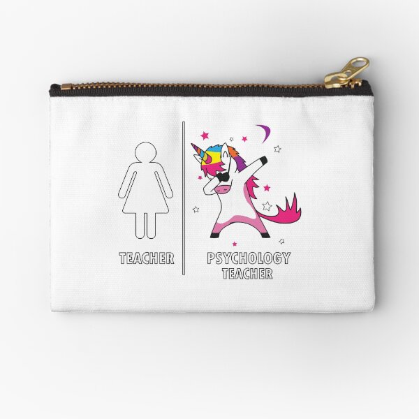 Psychology Teacher Unicorn Dabbing Funny Gift Zipper Pouch