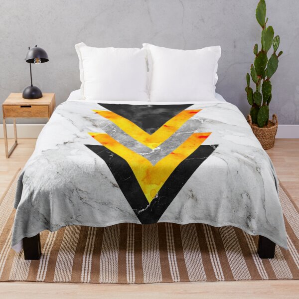 Item preview, Isas Arrow - white marble with geometric triangles in watercolor amber and black designed and sold by cadinera.