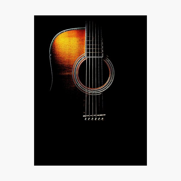 Colour Acoustic Guitar Hi-Lite Photographic Print