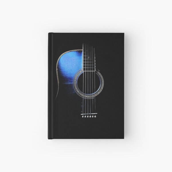 Blue Acoustic Guitar Hi-Lite Hardcover Journal