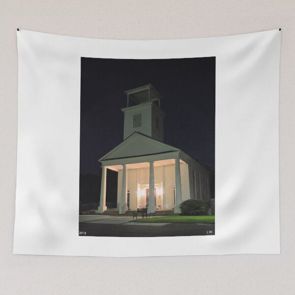Item preview, Gillisonville Baptist Church Ridgeland South Carolina At Night designed and sold by LisaWootenPhoto.