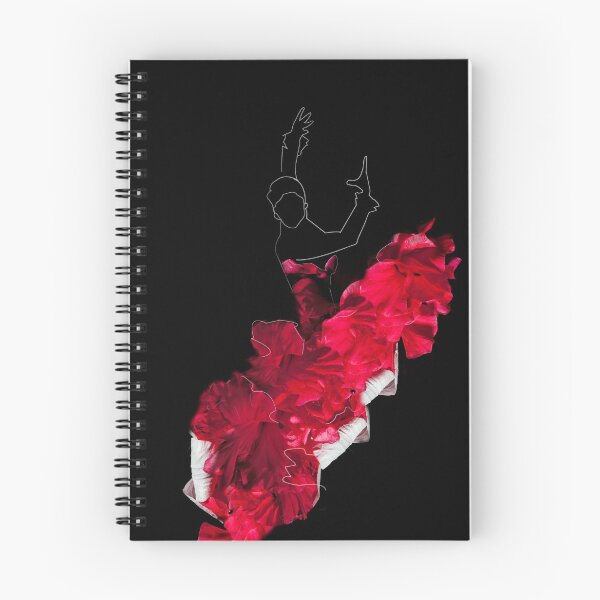 Item preview, flamenco dancer red dress white frill flower hibiscus designed and sold by handmadehipsters.